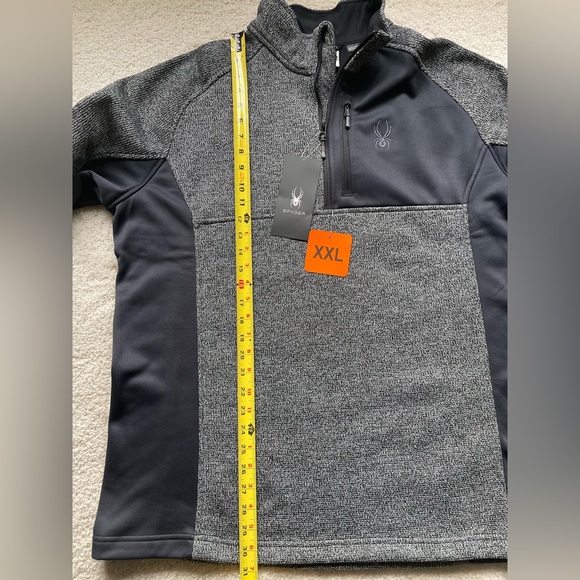 New Spyder Men’s Gray Half Zip Sweater Knit Pullover Jacket size XXL - Picture 4 of 8